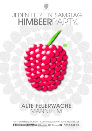 Himbeerparty Sommer Werbeplakat