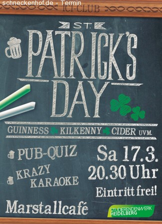 St.Patricks-Day-Karaoke und PubQuiz Werbeplakat