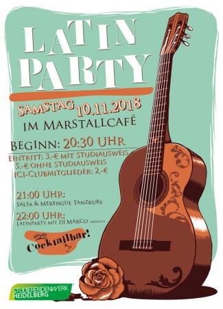 Latin-Party mit DJ Marco und Tanzkurs Werbeplakat