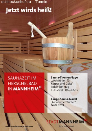 Lange-Sauna-Nacht im Herschelbad Werbeplakat