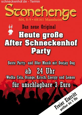 After Schneckenhof Party Werbeplakat