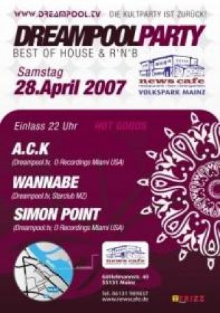 Dreampoolparty News Cafe Werbeplakat