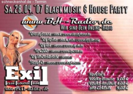 Blackmusik & House Party Werbeplakat