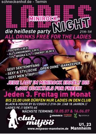 Ladies Night Minirock Werbeplakat