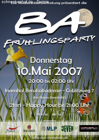 BA-Frühlingsparty Werbeplakat