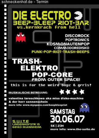 Electro Beep Bleep Riot Bar Werbeplakat