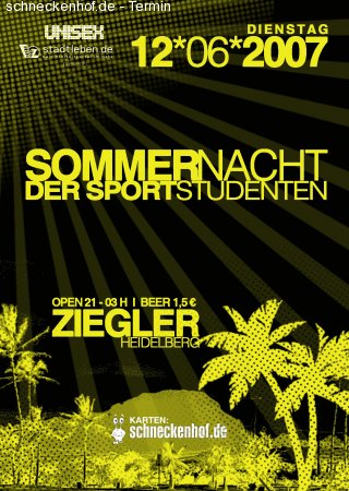 Sommernacht der Sportstudenten Werbeplakat