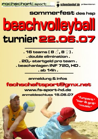 Beachvolleyballturnier Werbeplakat