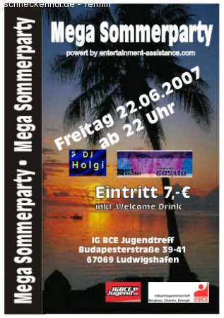 Mega Sommerparty Werbeplakat