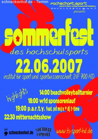 Sommerfest des Hochschulsports Werbeplakat