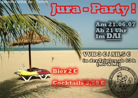 Jura-Party Werbeplakat