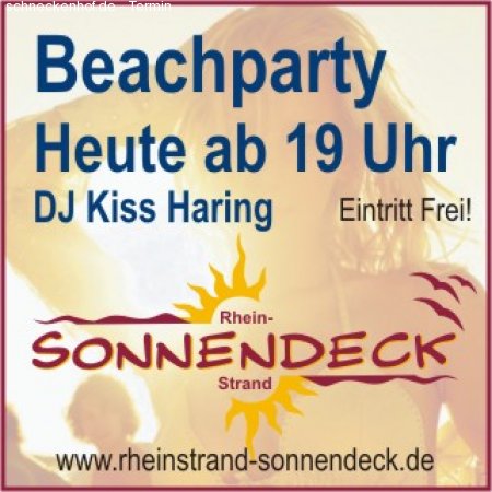 Sonne, Strand und Party Werbeplakat