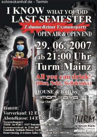 Zahnmediziner Examensparty Werbeplakat