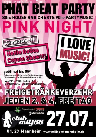 Phat Beat Party  Pink Night Werbeplakat