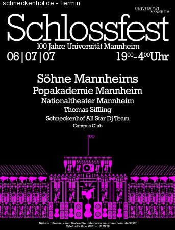 Schlossfest - 100 Jahre Uni Ma Werbeplakat