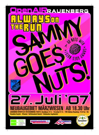 Sammy goes Nuts live on stage Werbeplakat