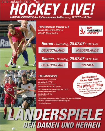 Hockey-Länderspiel Werbeplakat