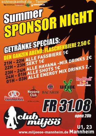 Summer Sponsor Night Werbeplakat