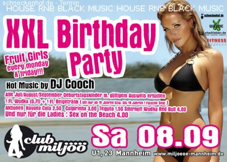 XXL Birthday Party Werbeplakat