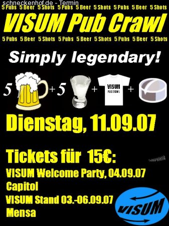 VISUM Pub Crawl Afterparty Werbeplakat