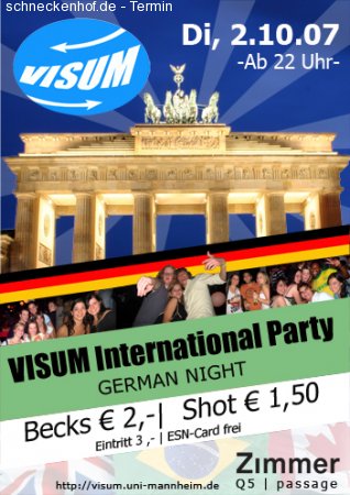 VISUM International Party Werbeplakat