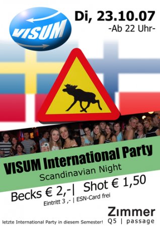 VISUM International Party Werbeplakat