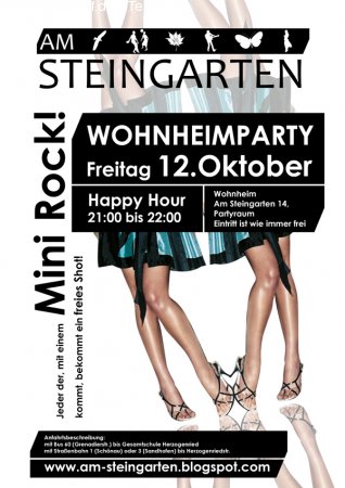 Wohnheimparty! Mini Rock! Werbeplakat