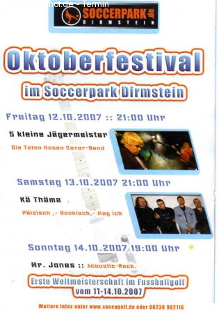 Okotboerfestival und WM Werbeplakat