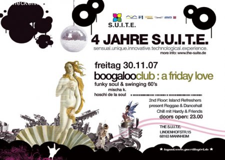 4 Jahre Suite - Boogaloo Club Werbeplakat