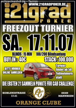 Poker Freezout Turnier Werbeplakat