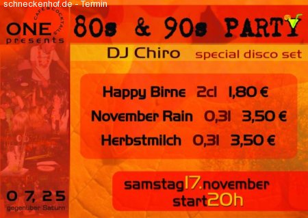 80s & 90s PARTY Werbeplakat