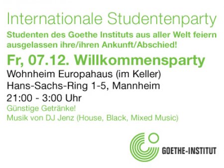 1nternationale Studentenparty Werbeplakat