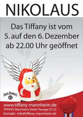 Nikolaus im Tiffany Werbeplakat