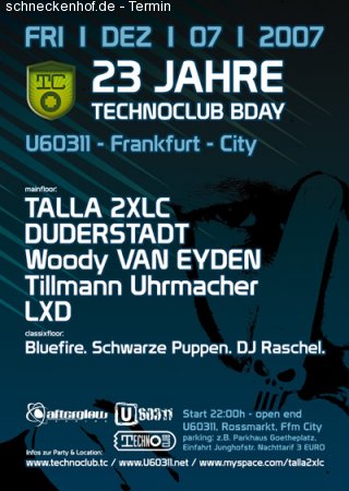 23 Jahre Technoclub BDay Werbeplakat