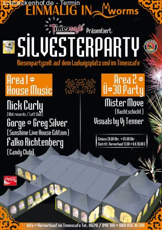 Mega Silvesterparty Werbeplakat