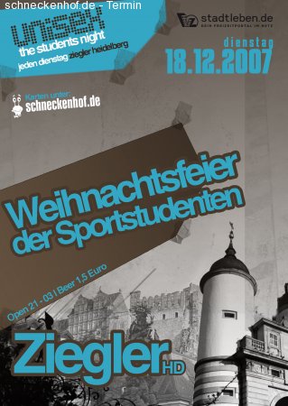 Weihnachtsfeier der Sportstud. Werbeplakat