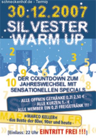 Silvester Warm up Werbeplakat