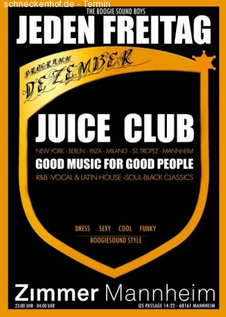 Zimmer X-mas party -juice club Werbeplakat