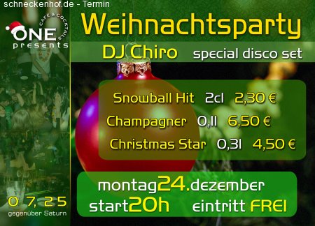 Weinachtsparty@One Werbeplakat