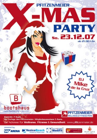 Pfitzenmeier X-Mas-Party Werbeplakat