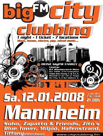 bigFM City Clubbing Werbeplakat