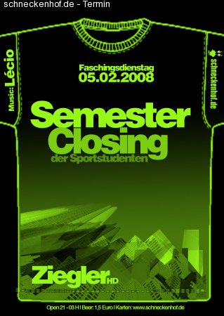 Semester Closing der Sportst. Werbeplakat