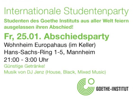 1nternationale Studentenparty Werbeplakat