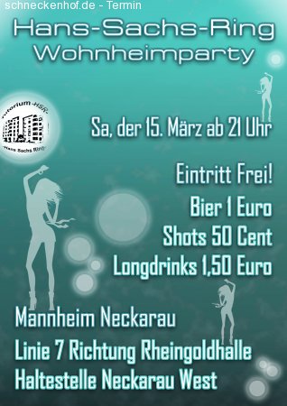 Wohnheimparty Werbeplakat