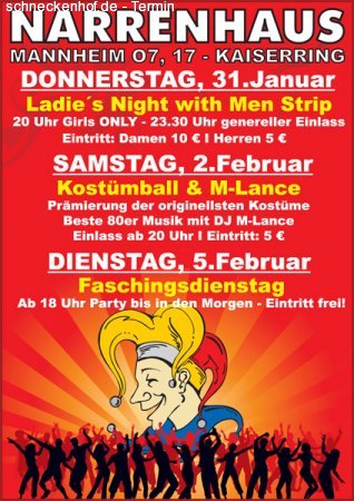 Altweiberfasching-Narrenhaus Werbeplakat