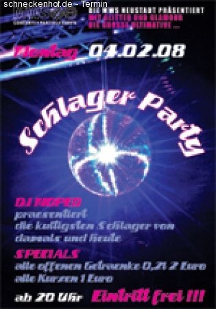 Die MWS Schlagerparty Werbeplakat