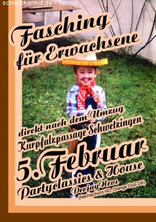 Fasching für Erwachsene Werbeplakat