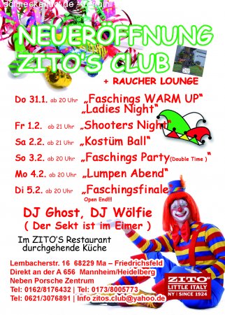 Faschings warm up LadiesNight Werbeplakat