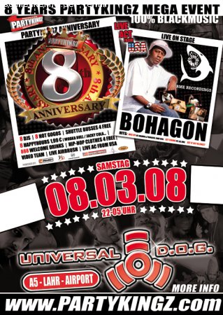 Partykingz 8 YEARS w/ BoHagon Werbeplakat