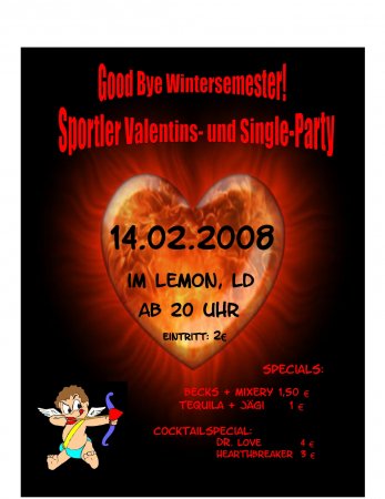 Single-Valentins-Party Werbeplakat